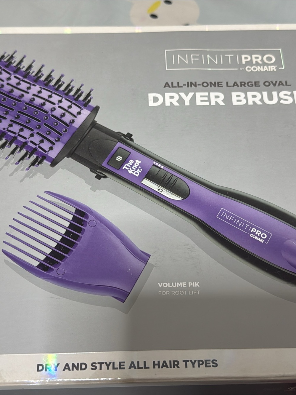 Purple All-in-One Large Oval Dryer Brush